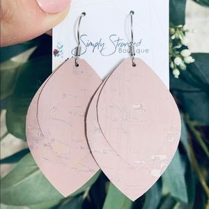 Blush Petal Cork Earrings